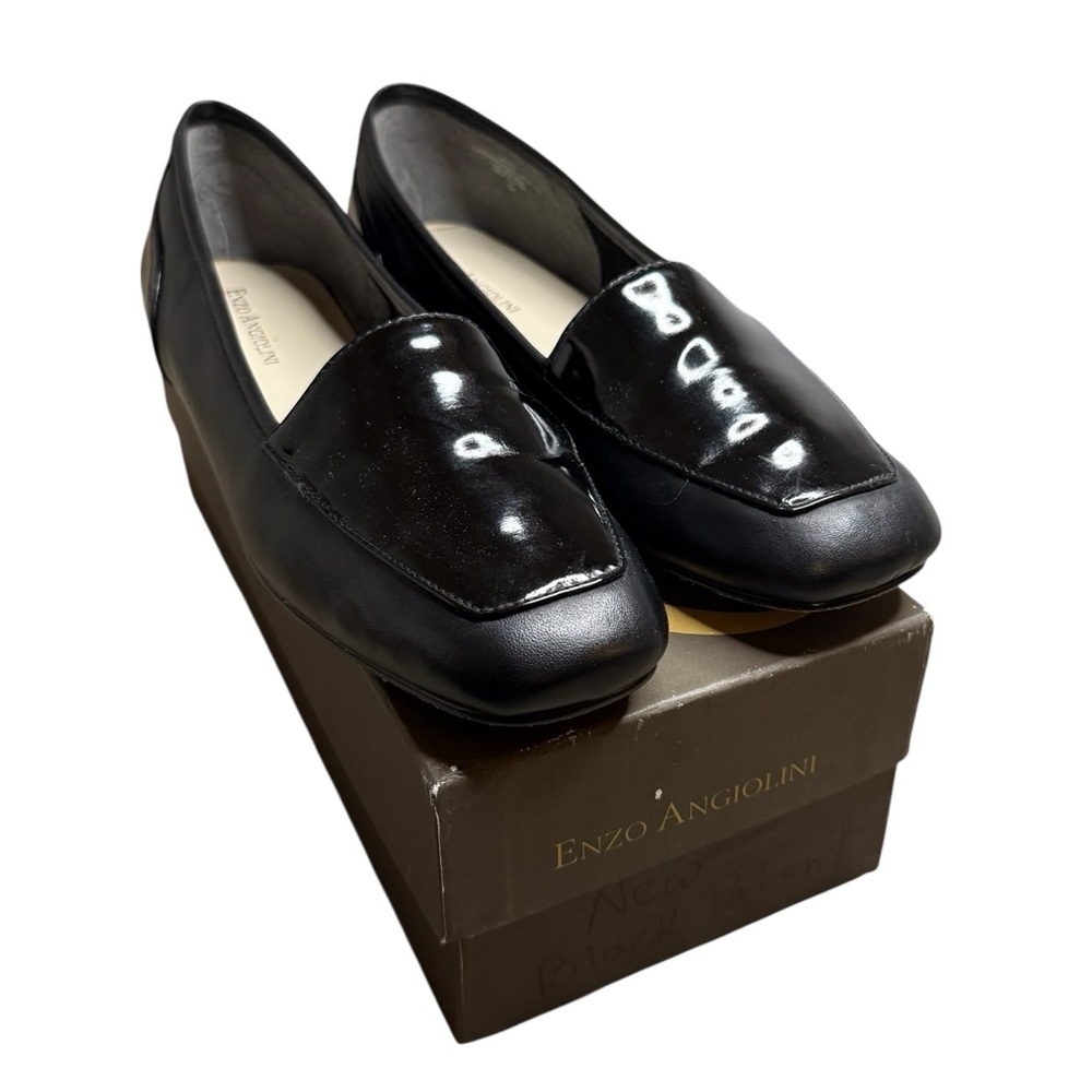 Enzo Angiolini Black Patent Slip-On Loafers